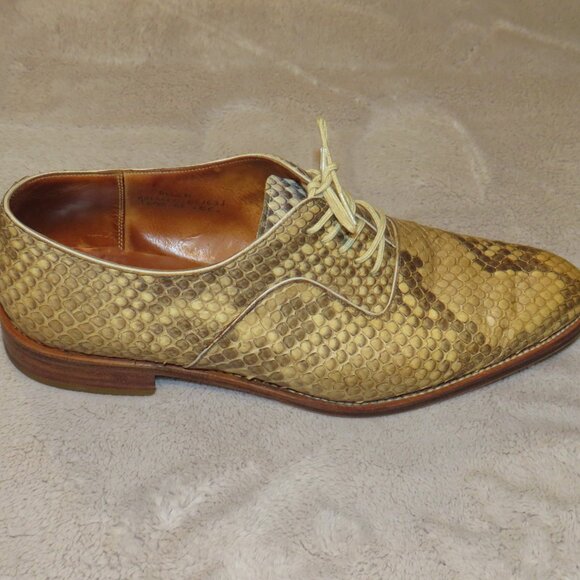 J.M. Weston Cream Snakeskin Leather Custom Made Derby 7C - Picture 2 of 12